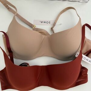 Soma Women's Bra Duo - Rich Red and Soft Tan